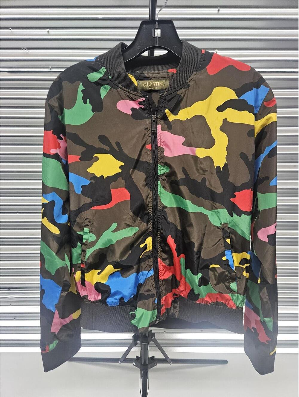 Valentino Multicolor Camouflage Bomber Jacket